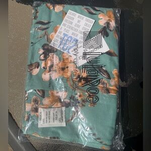 LuLaRoe Floral Turquoise and Orange Leggings